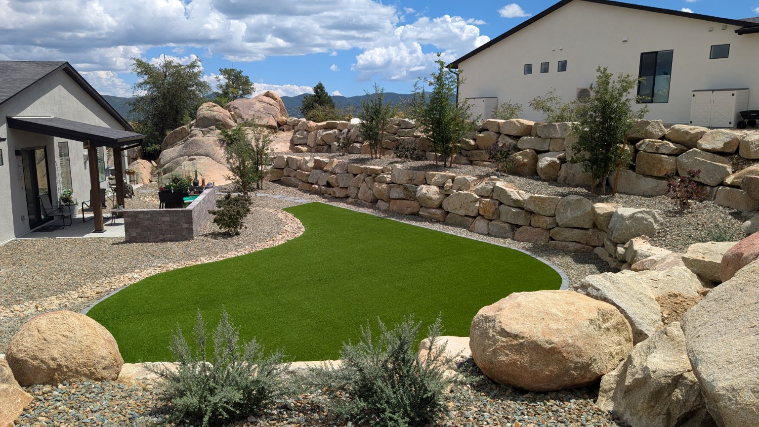 Paver patio and landscape installation